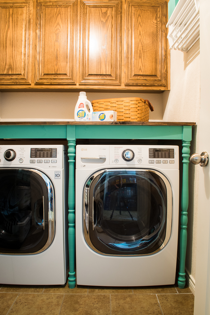 Easy DIY Wood Laundry Room Countertop for Folding