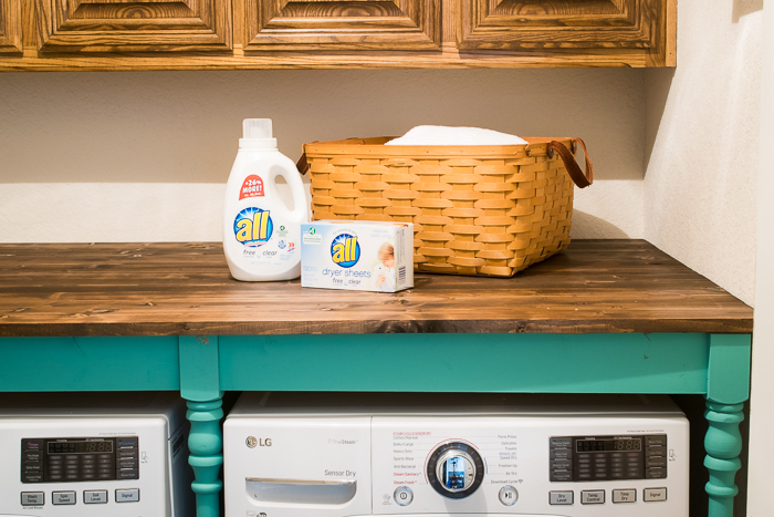 Easy DIY Wood Laundry Room Countertop for Folding